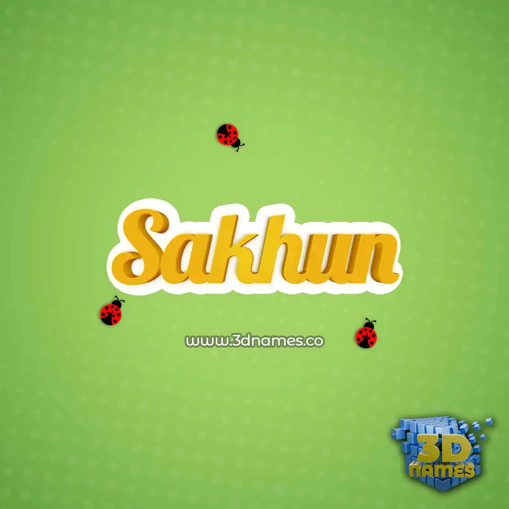 sakhun in Ladybugs style - 3D name wallpaper