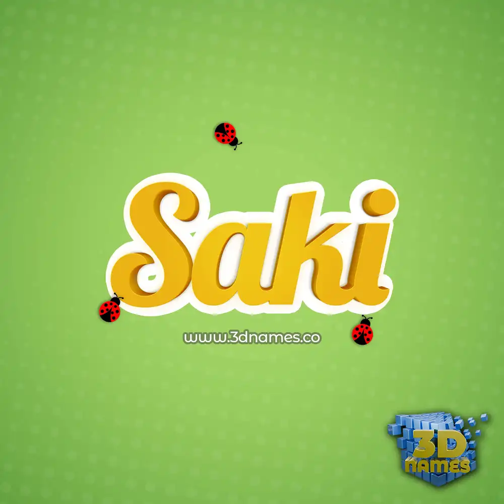 saki in Ladybugs style - 3D name wallpaper