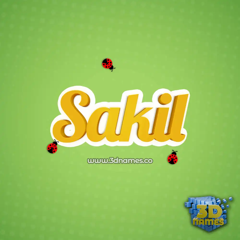 sakil in Ladybugs style - 3D name wallpaper