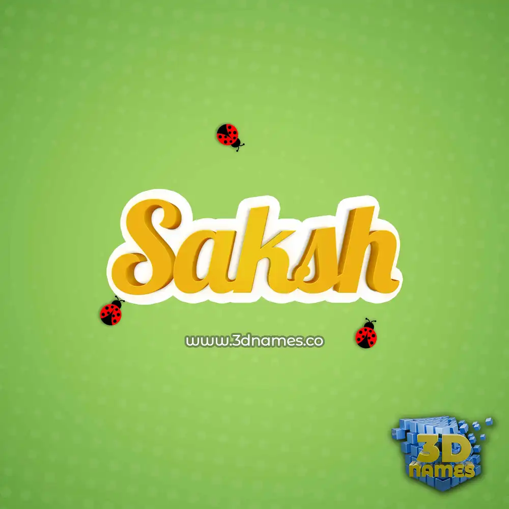 saksh in Ladybugs style - 3D name wallpaper