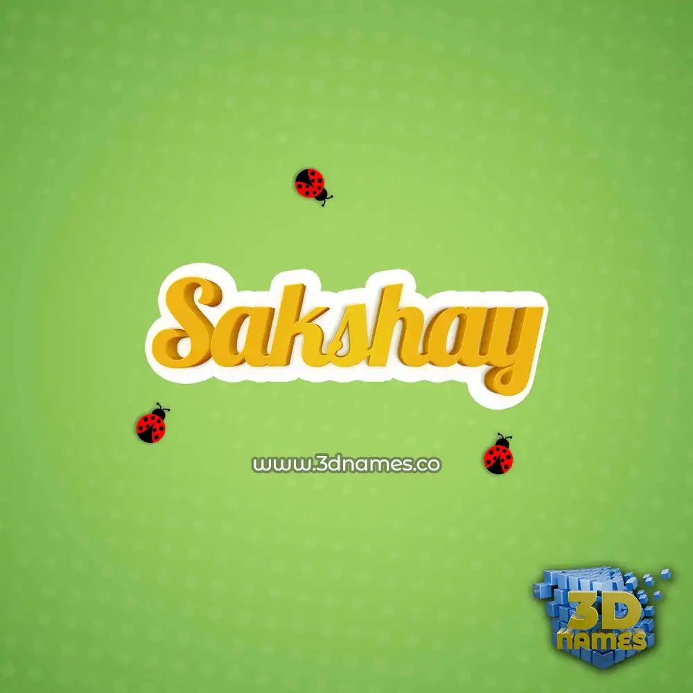 sakshay in Ladybugs style - 3D name wallpaper