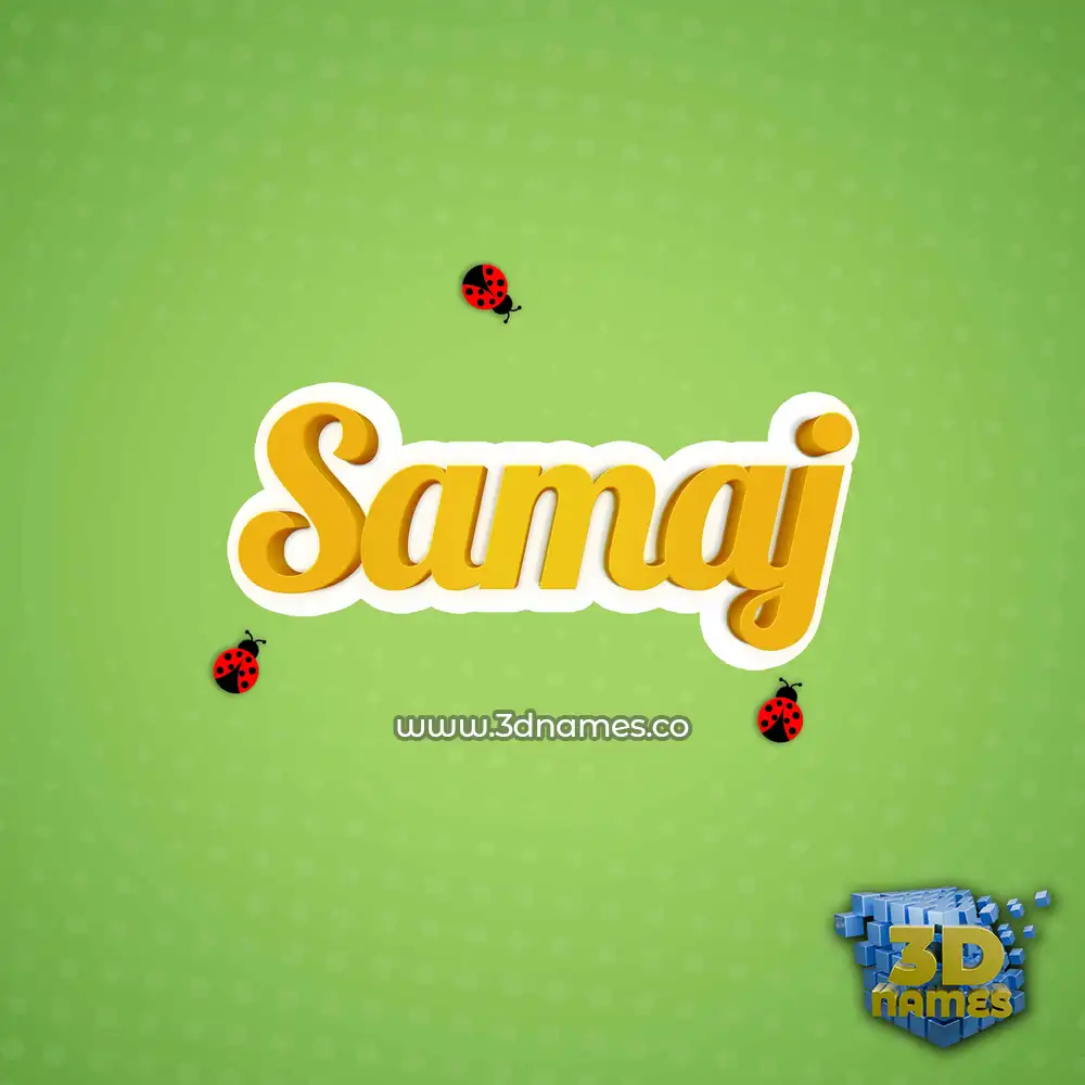 samaj in Ladybugs style - 3D name wallpaper