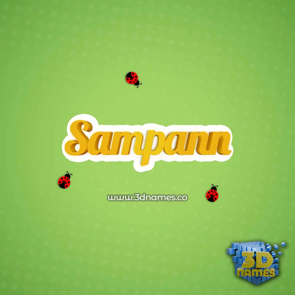 sampann in Ladybugs style - 3D name wallpaper