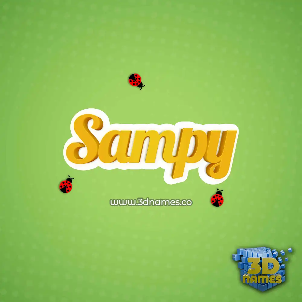 sampy in Ladybugs style - 3D name wallpaper