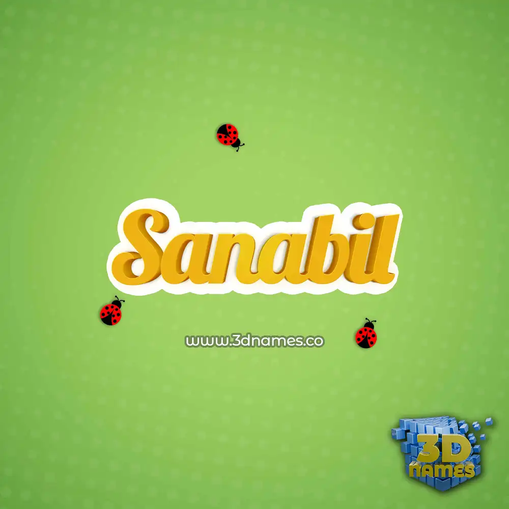 sanabil in Ladybugs style - 3D name wallpaper