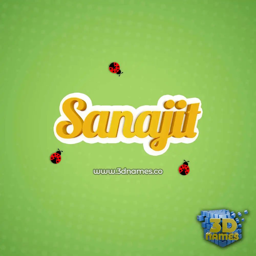 sanajit in Ladybugs style - 3D name wallpaper