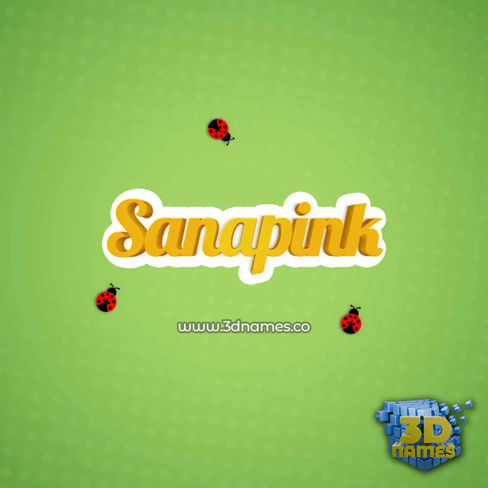 sanapink in Ladybugs style - 3D name wallpaper