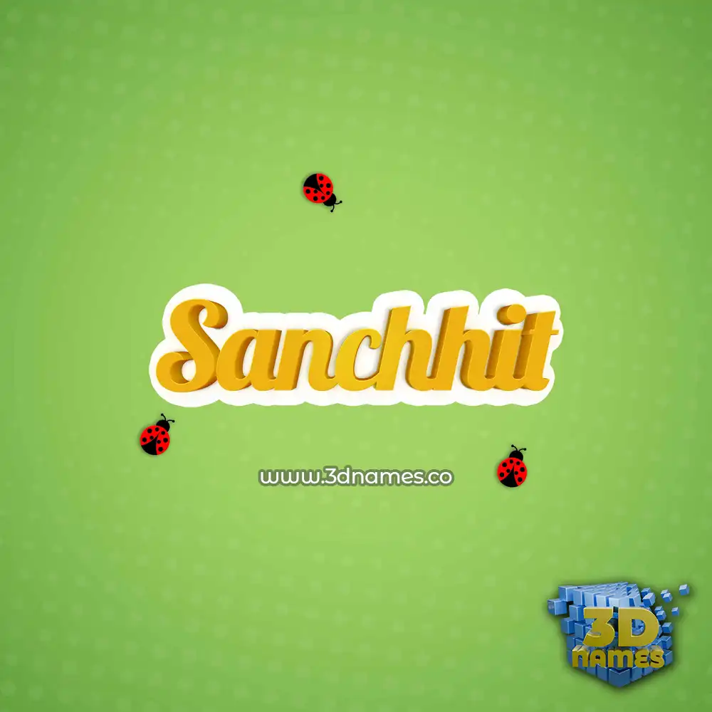 sanchhit in Ladybugs style - 3D name wallpaper