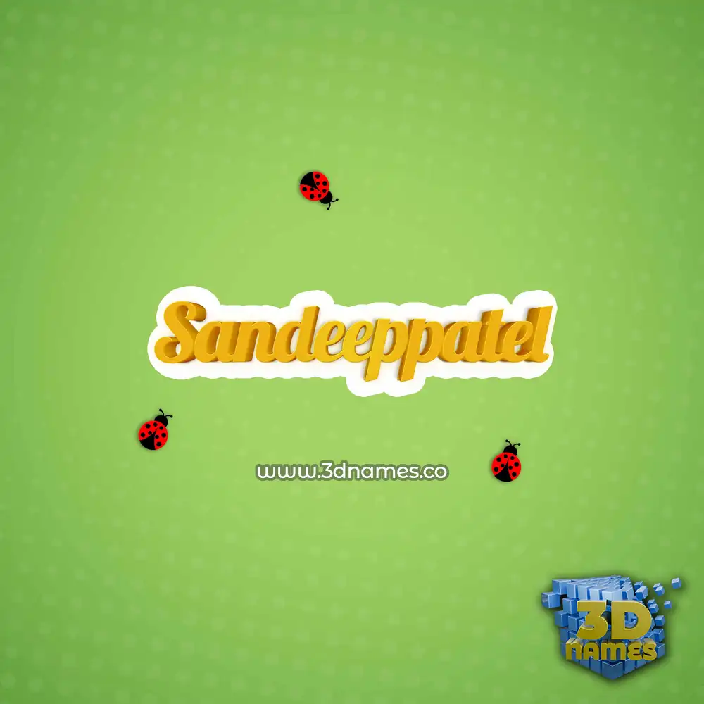 sandeeppatel in Ladybugs style - 3D name wallpaper