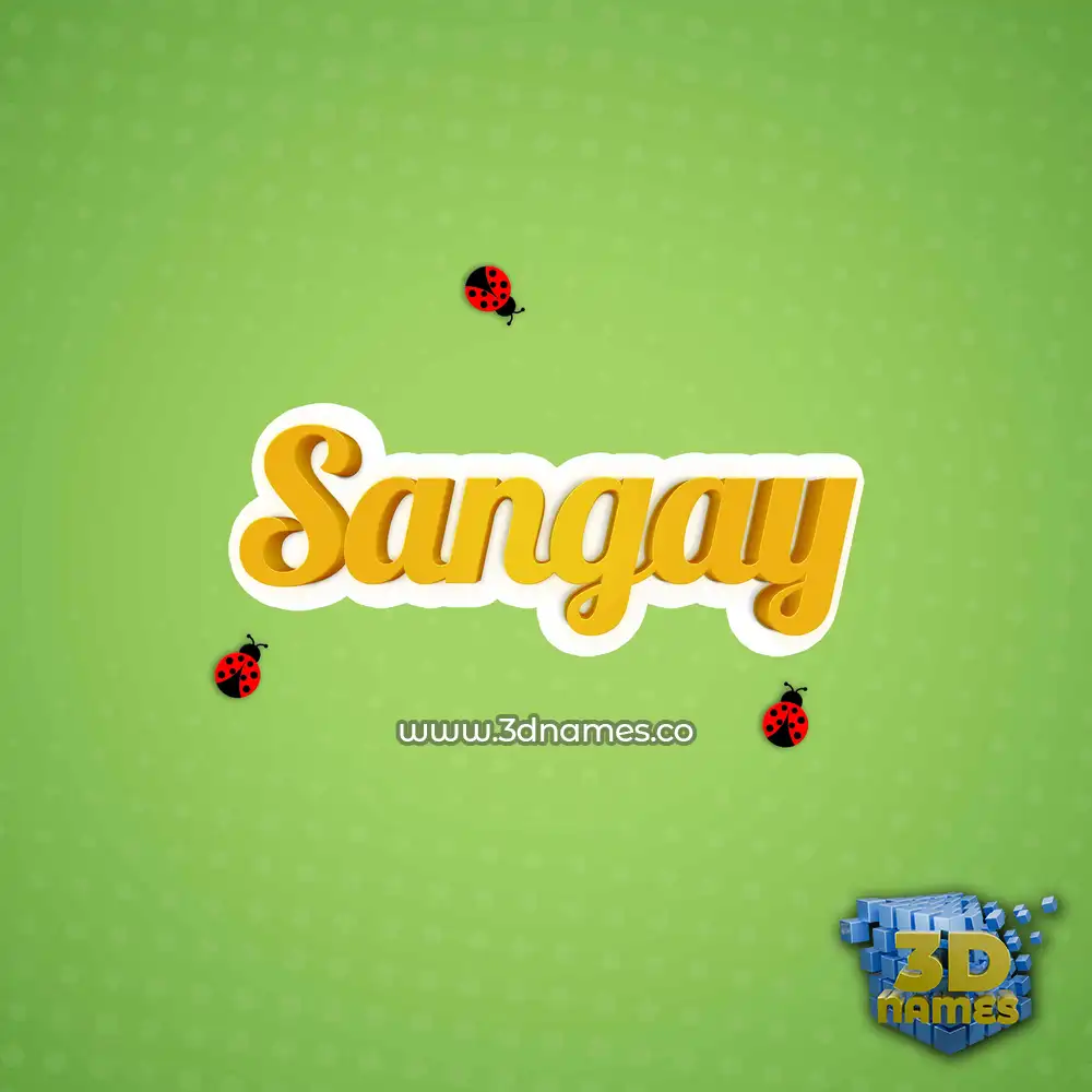 sangay in Ladybugs style - 3D name wallpaper
