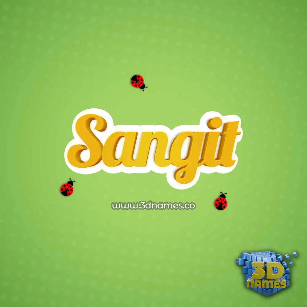sangit in Ladybugs style - 3D name wallpaper