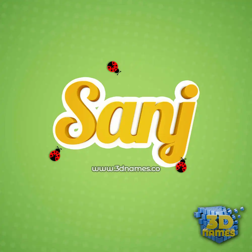 sanj in Ladybugs style - 3D name wallpaper