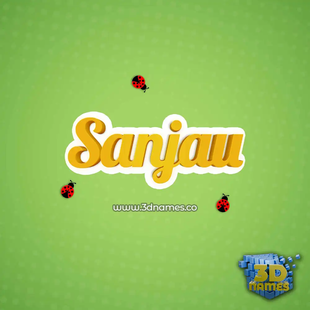 sanjau in Ladybugs style - 3D name wallpaper
