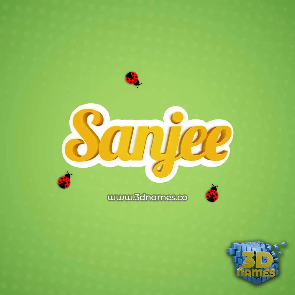 sanjee in Ladybugs style - 3D name wallpaper