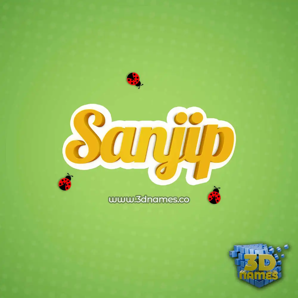 sanjip in Ladybugs style - 3D name wallpaper