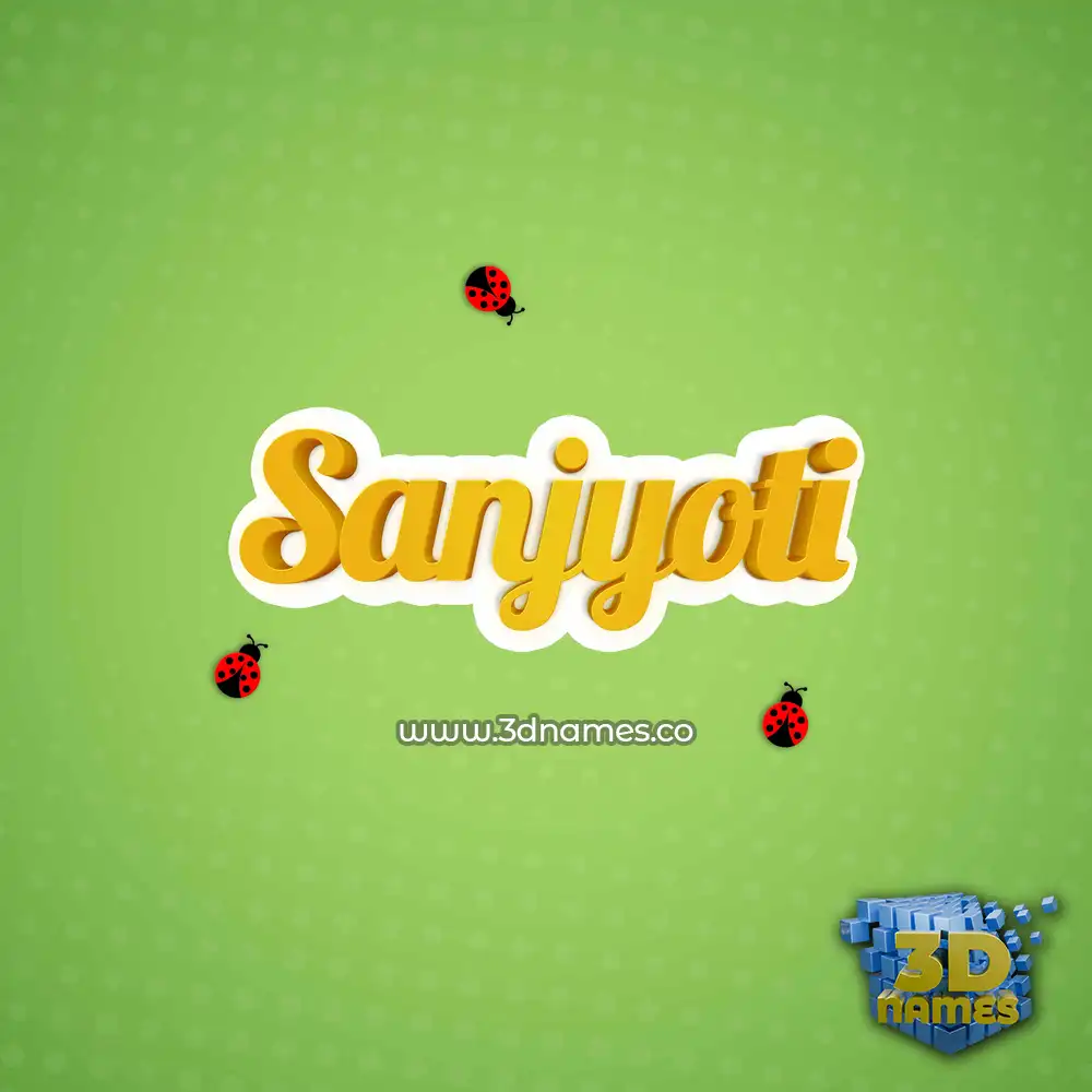 sanjyoti in Ladybugs style - 3D name wallpaper