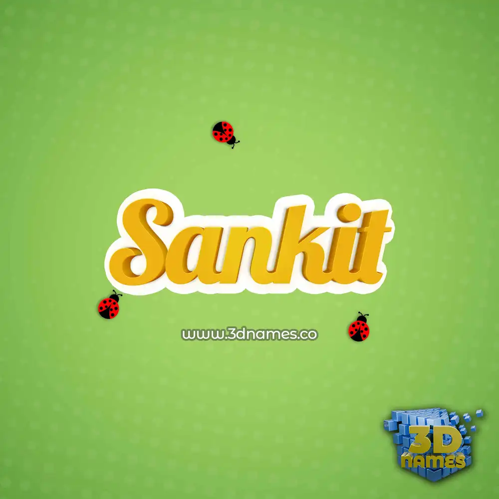 sankit in Ladybugs style - 3D name wallpaper
