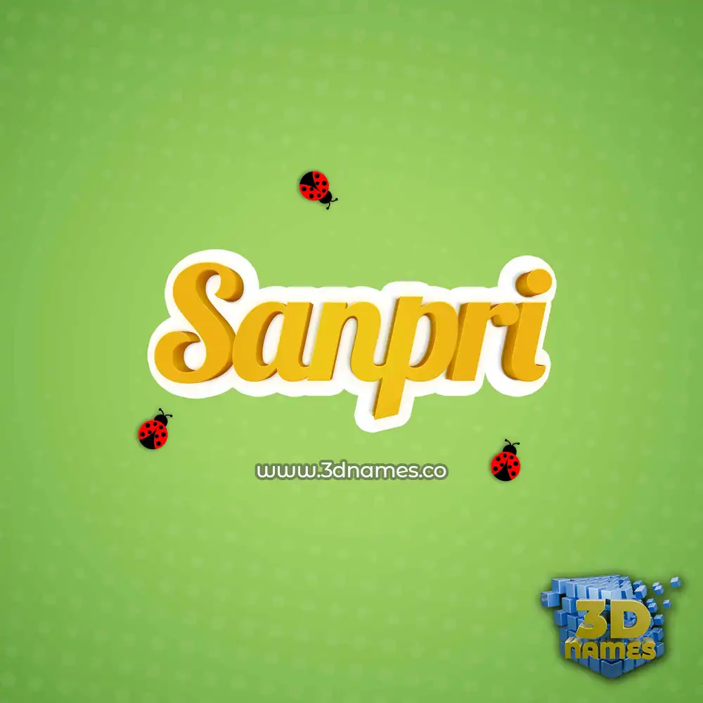 sanpri in Ladybugs style - 3D name wallpaper