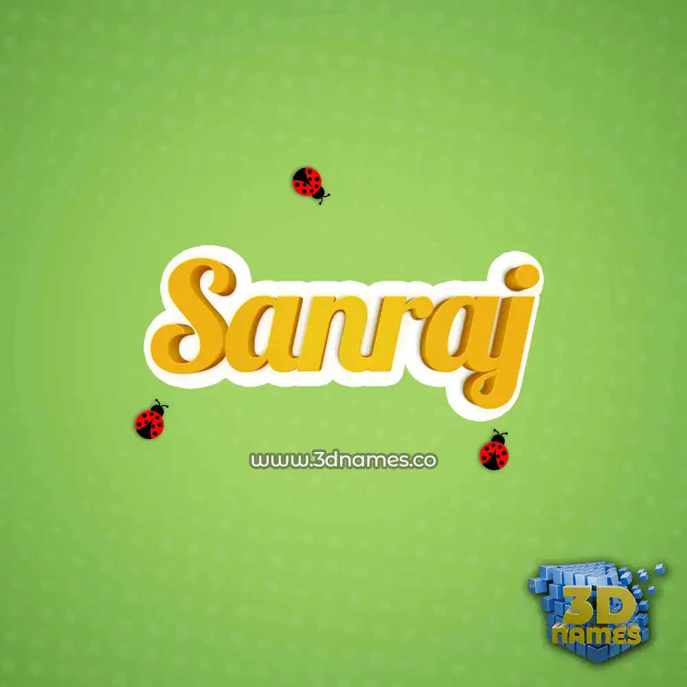 sanraj in Ladybugs style - 3D name wallpaper