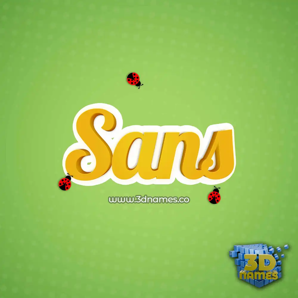 sans in Ladybugs style - 3D name wallpaper