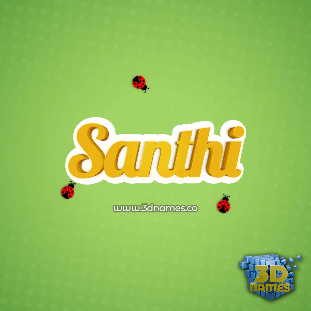 santhi in Ladybugs style - 3D name wallpaper