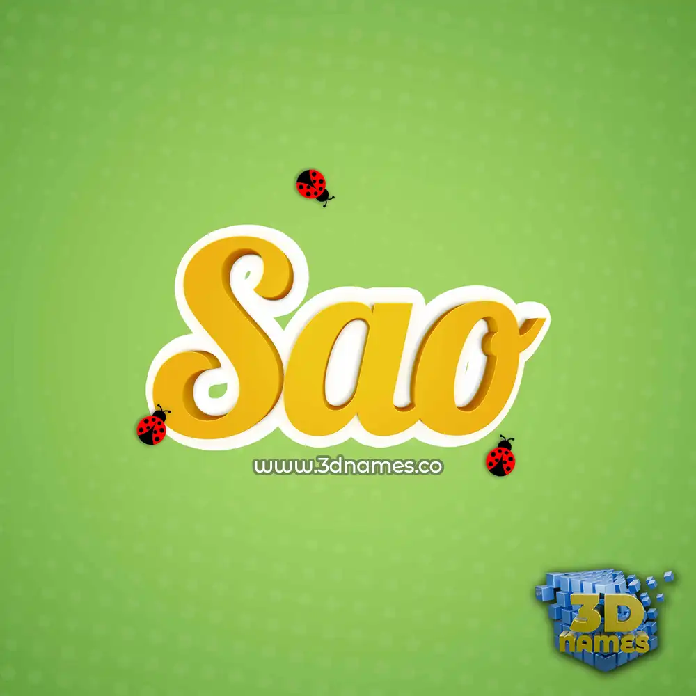 sao in Ladybugs style - 3D name wallpaper
