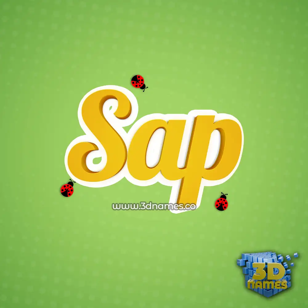 sap in Ladybugs style - 3D name wallpaper