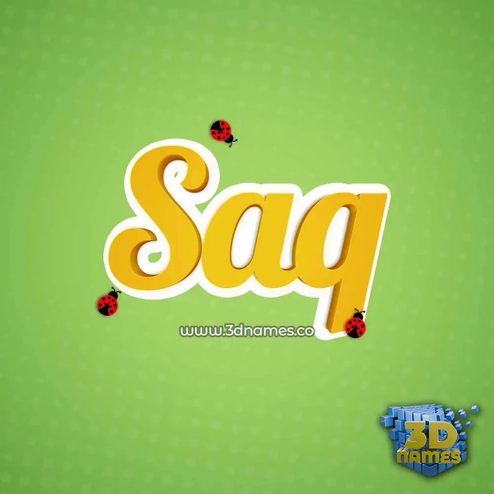 saq in Ladybugs style - 3D name wallpaper