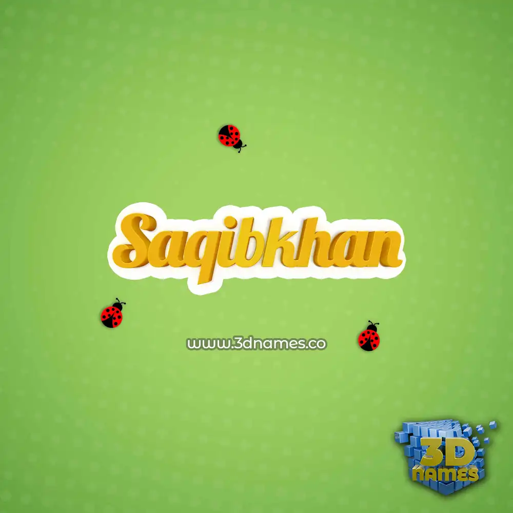 saqibkhan in Ladybugs style - 3D name wallpaper