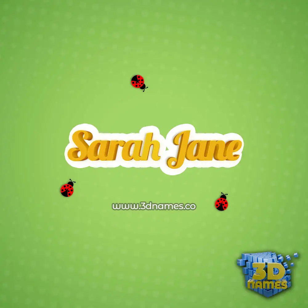sarah jane in Ladybugs style - 3D name wallpaper
