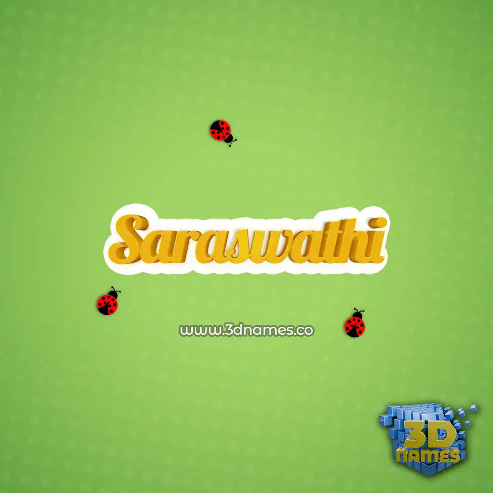 saraswathi in Ladybugs style - 3D name wallpaper