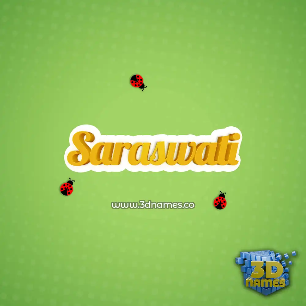 saraswati in Ladybugs style - 3D name wallpaper