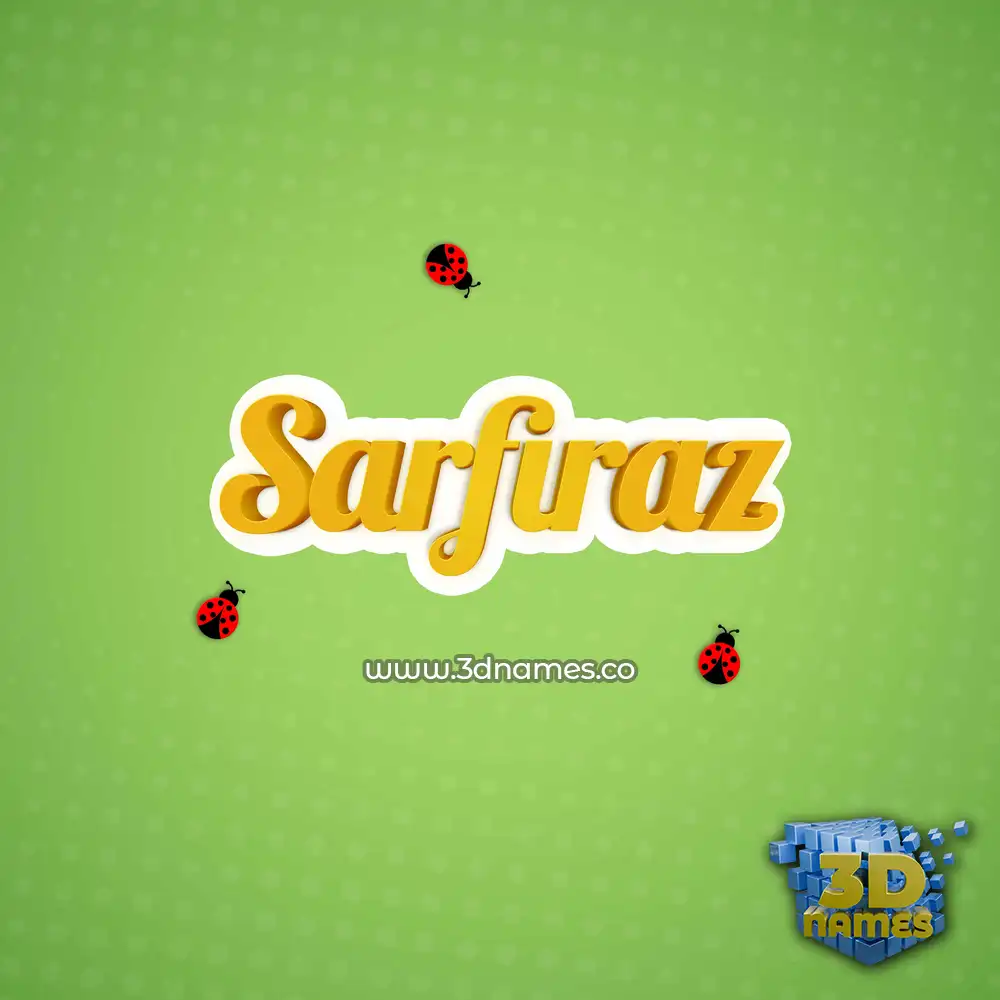 sarfiraz in Ladybugs style - 3D name wallpaper