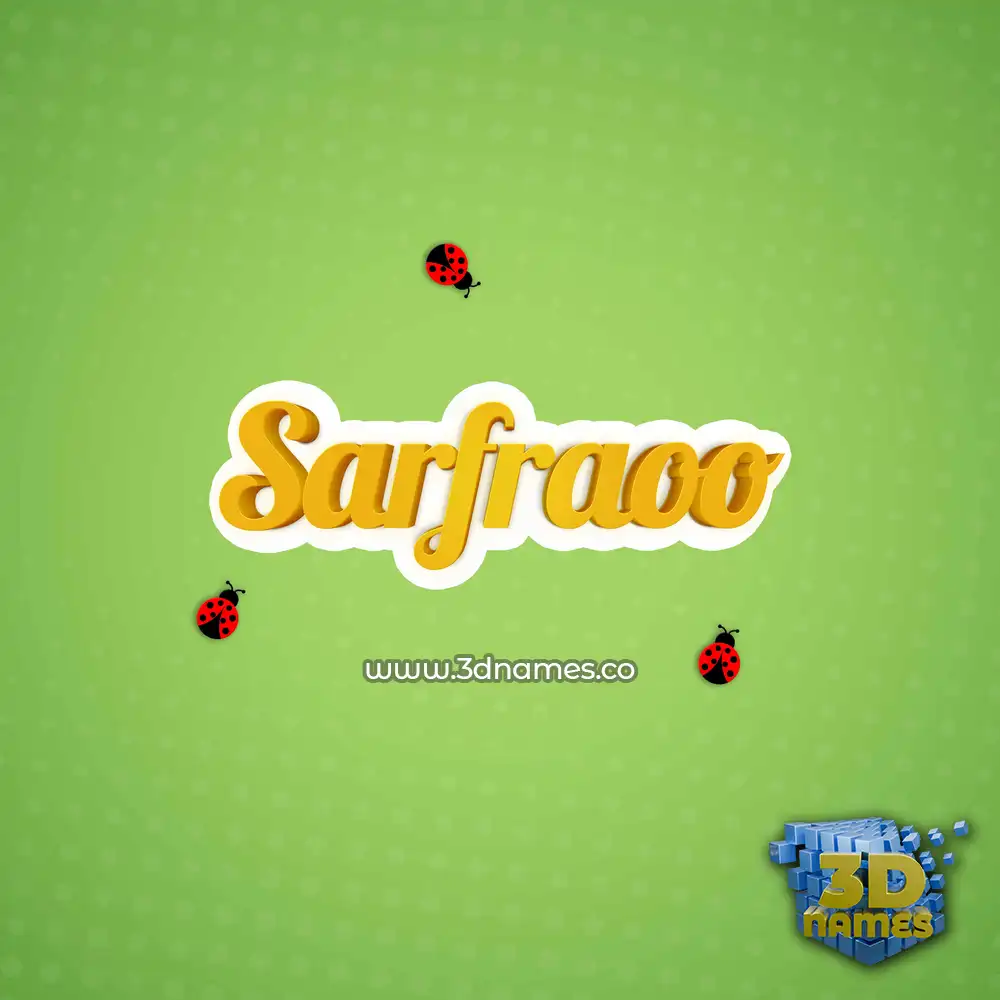 sarfraoo in Ladybugs style - 3D name wallpaper