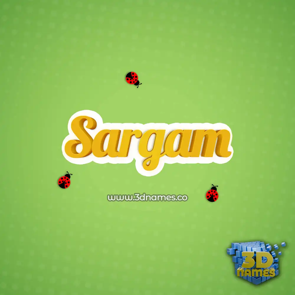 sargam in Ladybugs style - 3D name wallpaper