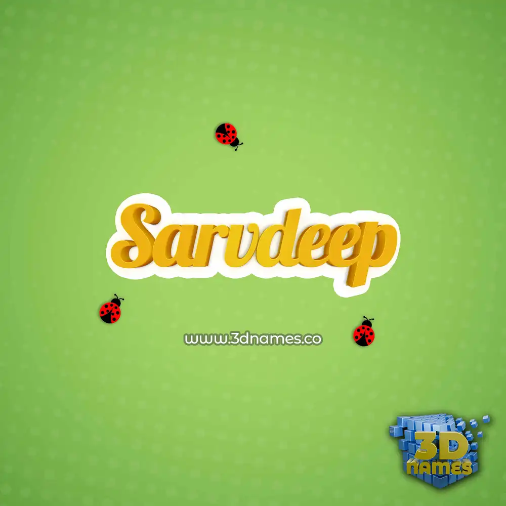 sarvdeep in Ladybugs style - 3D name wallpaper