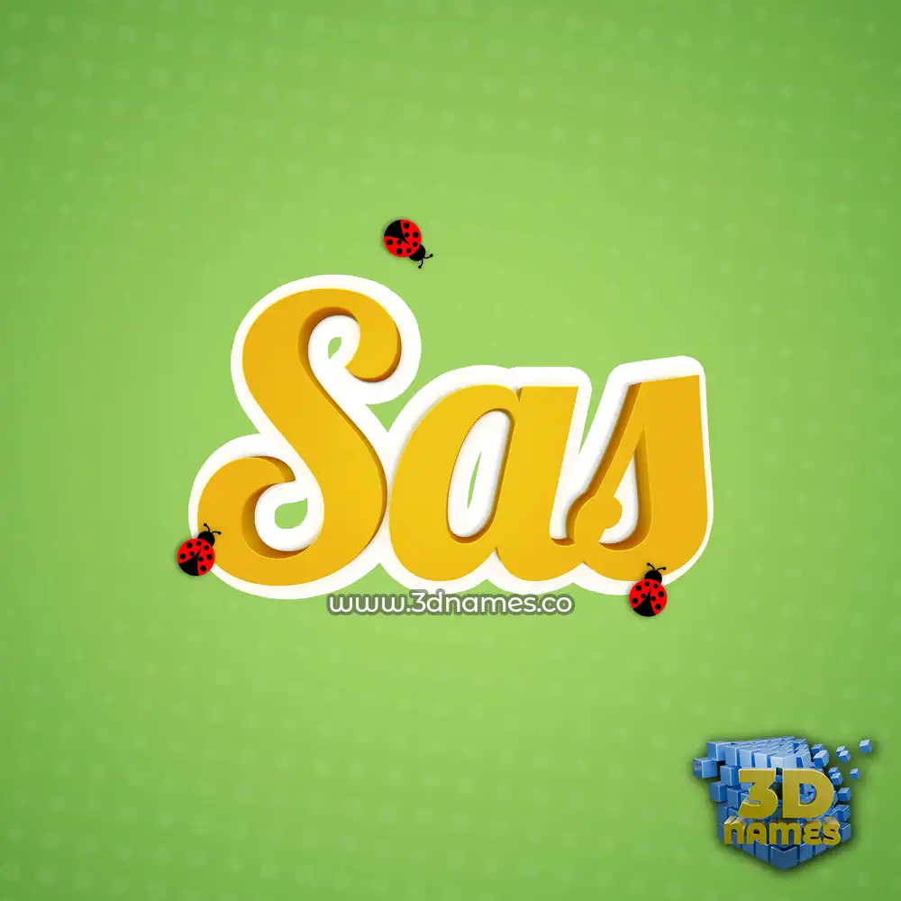 sas in Ladybugs style - 3D name wallpaper