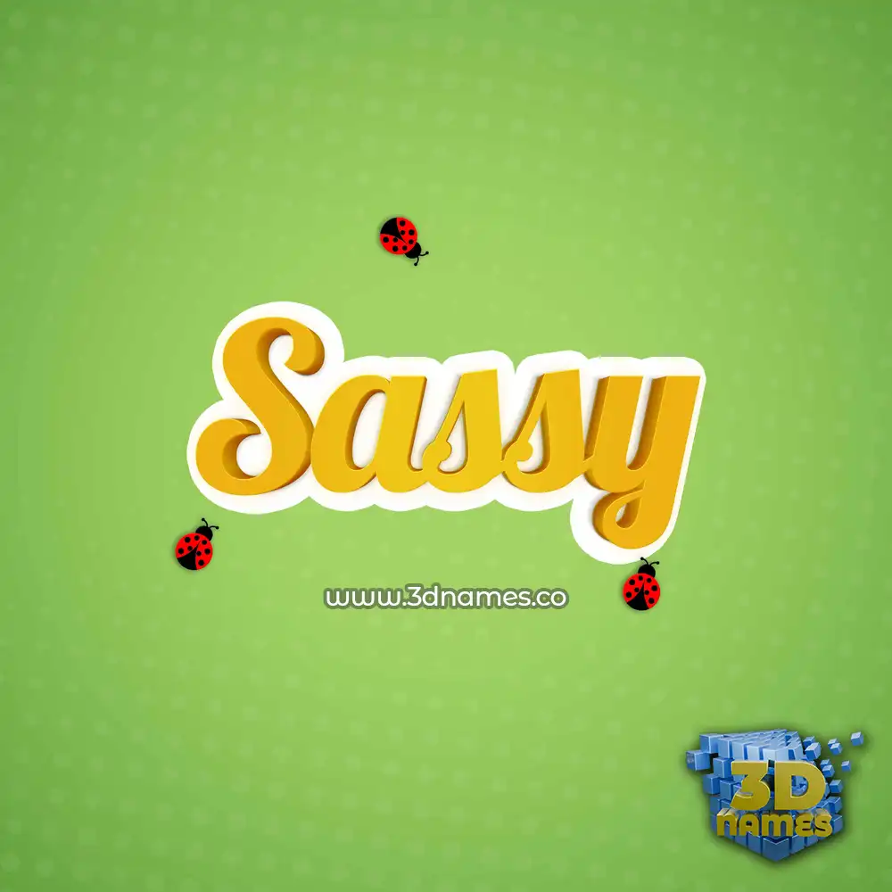 sassy in Ladybugs style - 3D name wallpaper