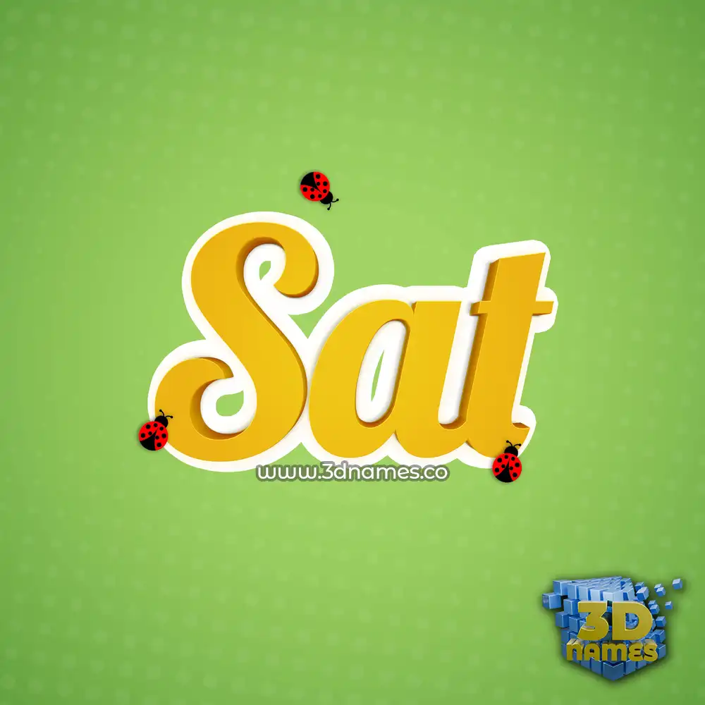 sat in Ladybugs style - 3D name wallpaper