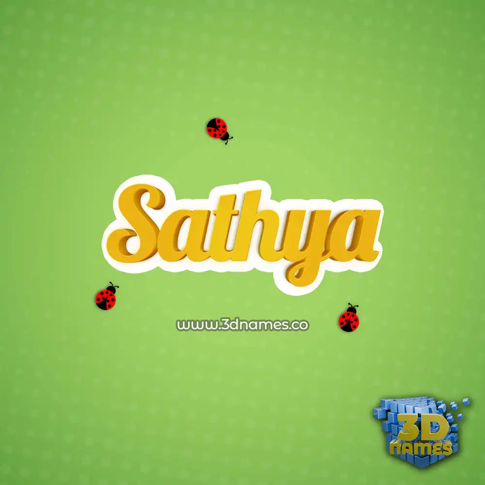 sathya in Ladybugs style - 3D name wallpaper