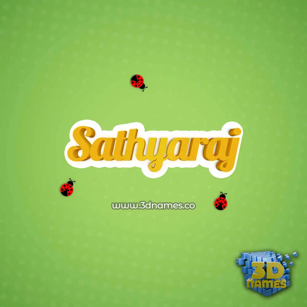 sathyaraj in Ladybugs style - 3D name wallpaper