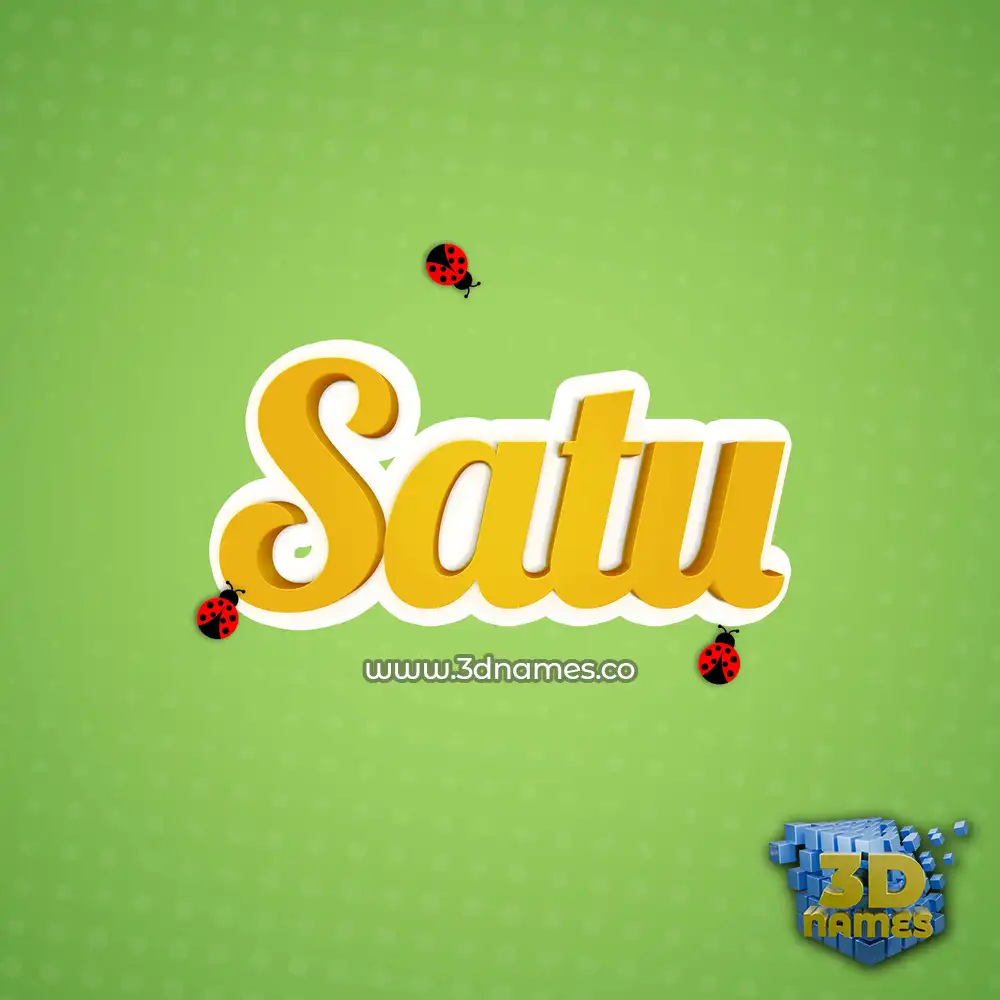satu in Ladybugs style - 3D name wallpaper