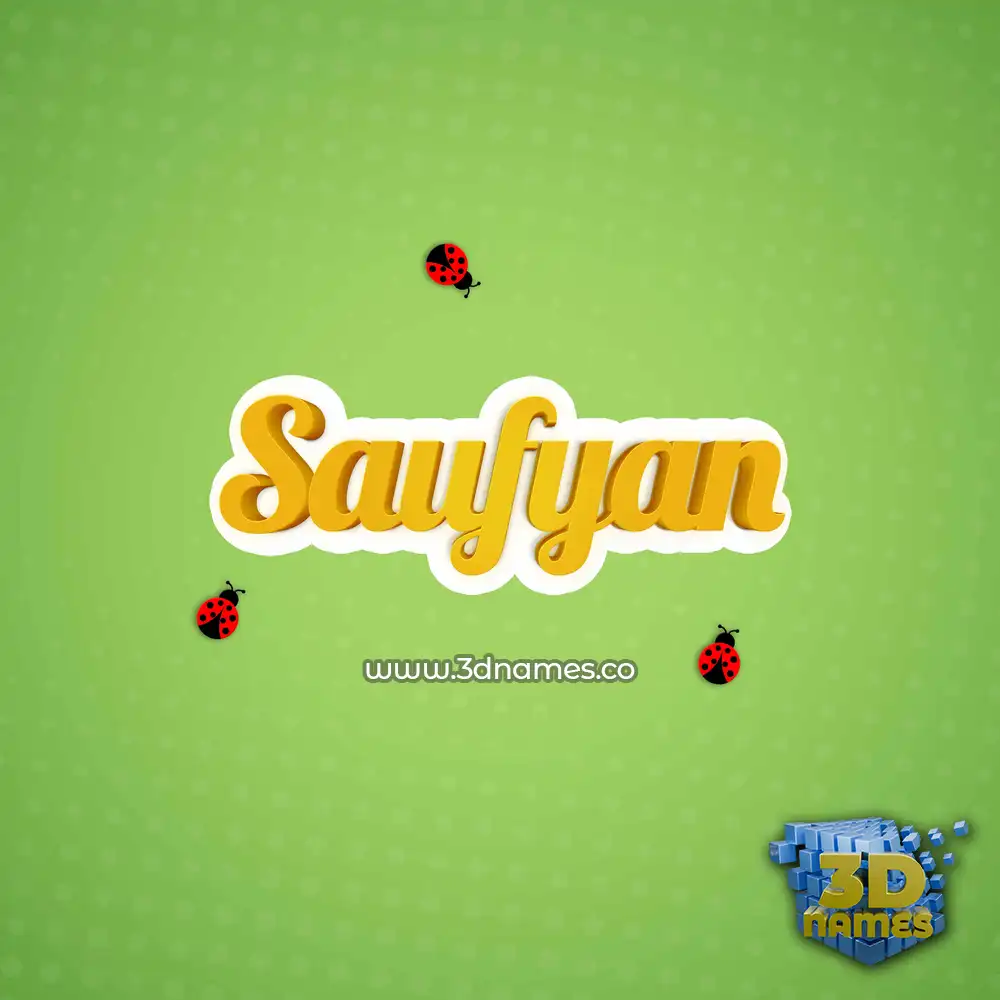 saufyan in Ladybugs style - 3D name wallpaper