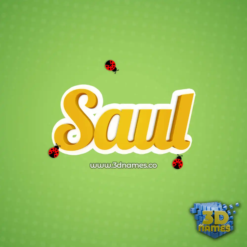 saul in Ladybugs style - 3D name wallpaper