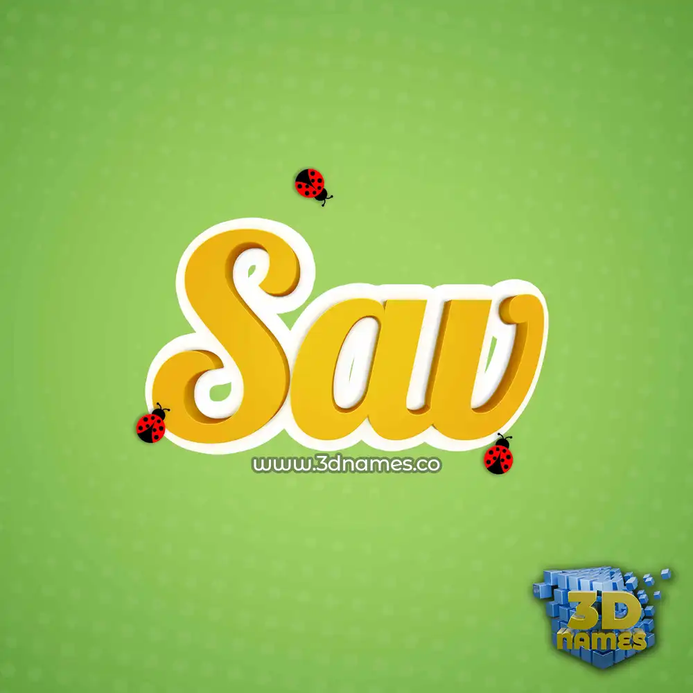 sav in Ladybugs style - 3D name wallpaper