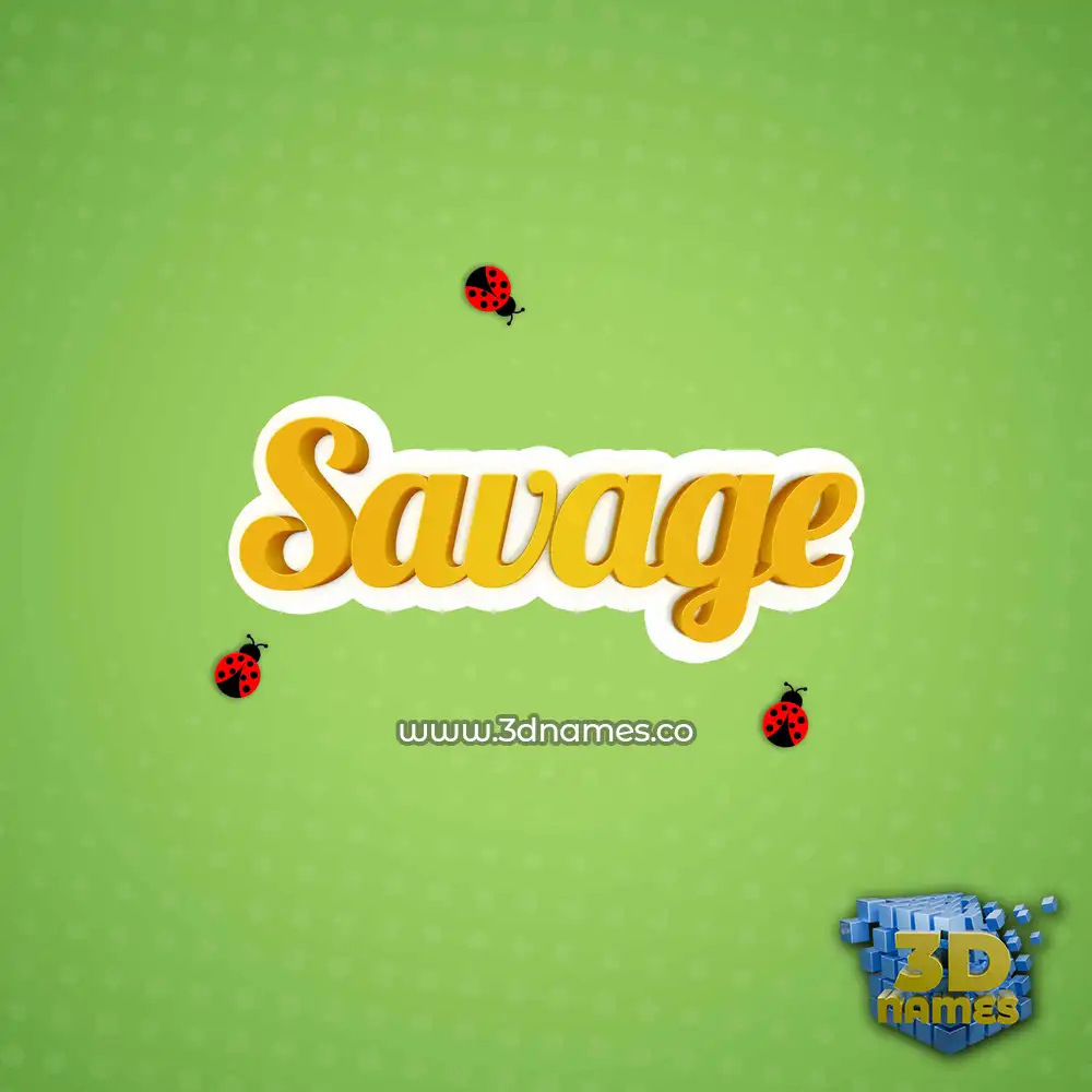 savage in Ladybugs style - 3D name wallpaper
