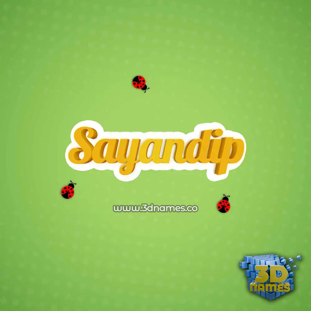 sayandip in Ladybugs style - 3D name wallpaper