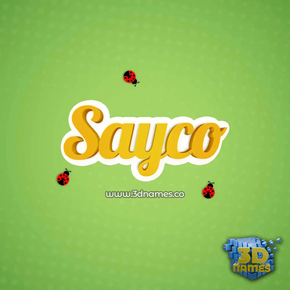 sayco in Ladybugs style - 3D name wallpaper