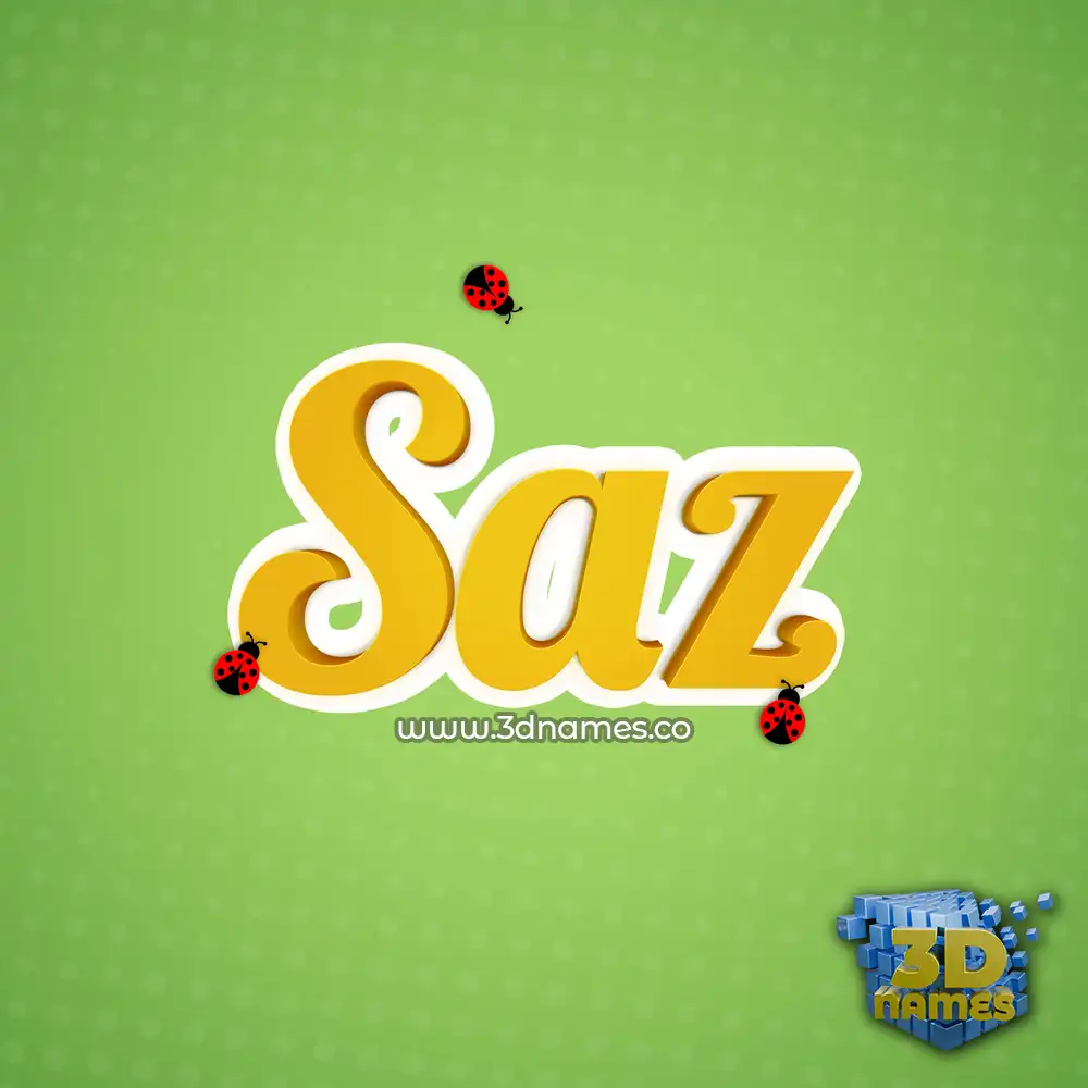 saz in Ladybugs style - 3D name wallpaper