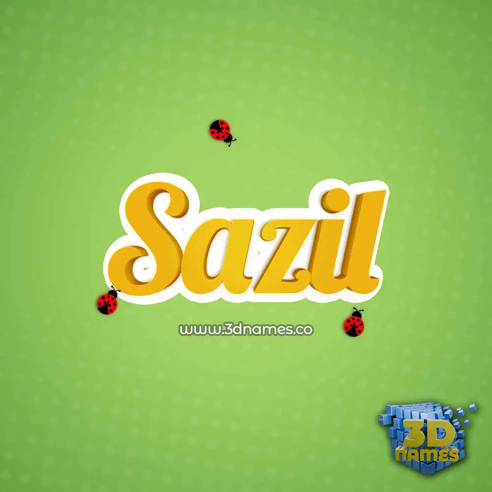 sazil in Ladybugs style - 3D name wallpaper